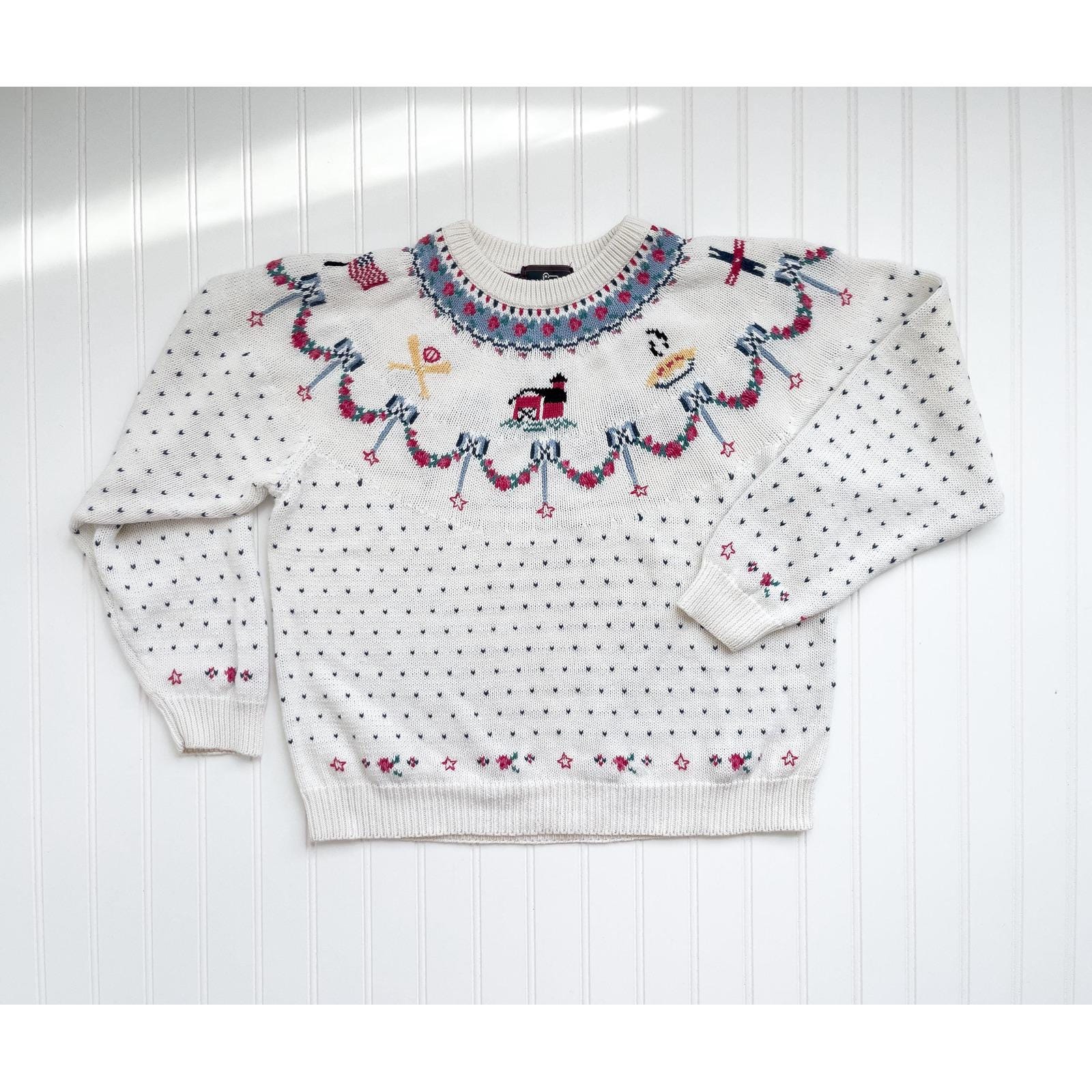Vtg Woolrich Fair Isle Americana Birdseye Knit Cotton Sweater - Etsy