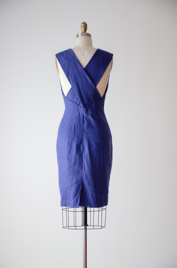 blue linen dress | 80s 90s vintage Liz Claiborne … - image 6