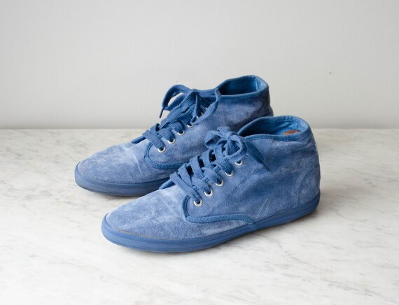 blue suede tennis shoes | blue suede high top snea
