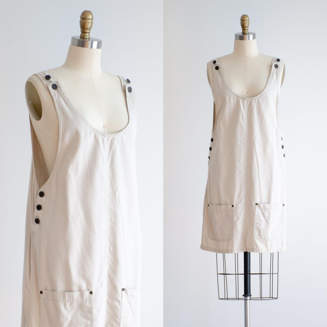 Vintage 90s Lee Mini Dungaree Dress Pinafore S 12