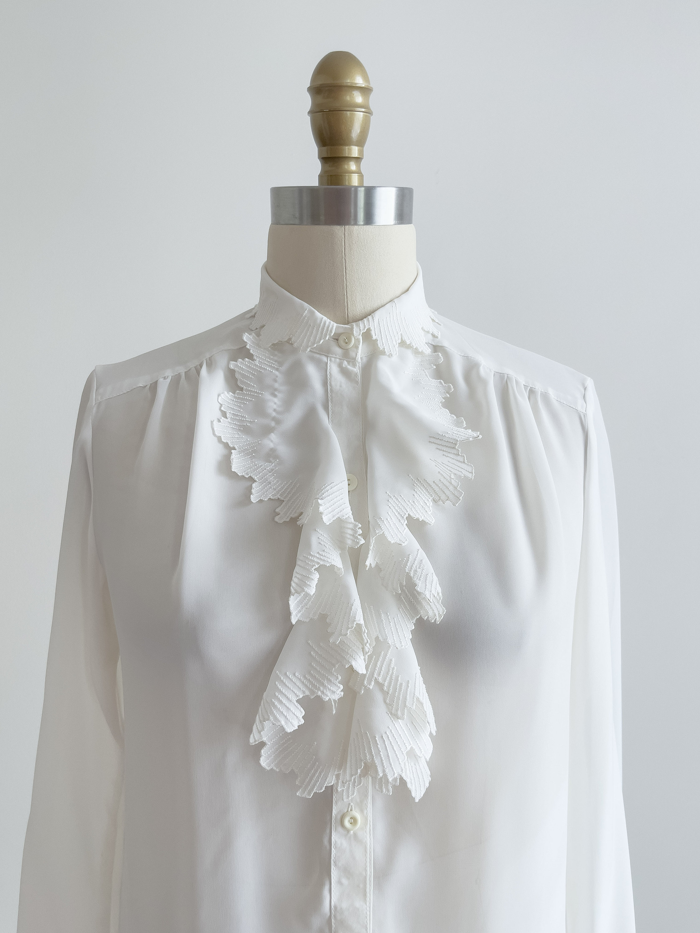 High ruffle collar blouse hotsell