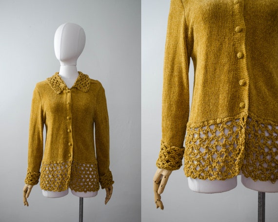 yellow chenille sweater