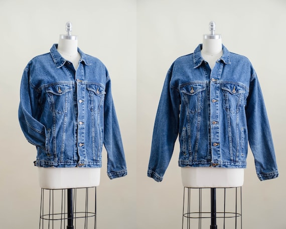 vintage jean jacket | 90s y2k vintage faded light… - image 1