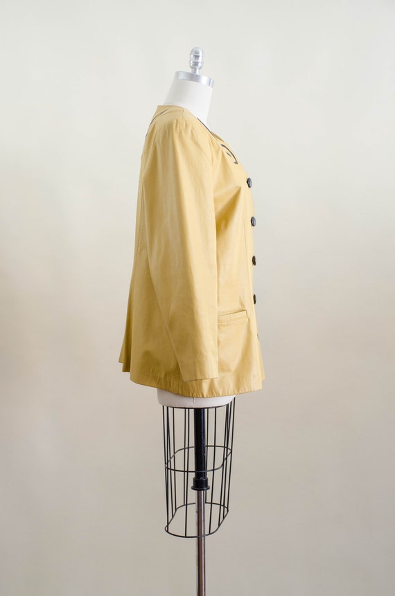 yellow leather jacket | 80s 90s plus size vintage… - image 5