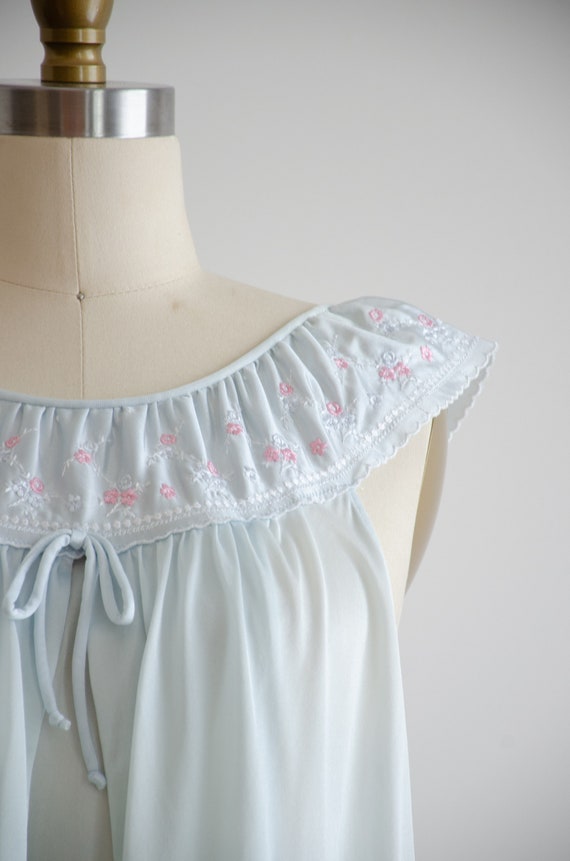 pastel blue nightgown 60s 70s vintage cottagecore… - image 2