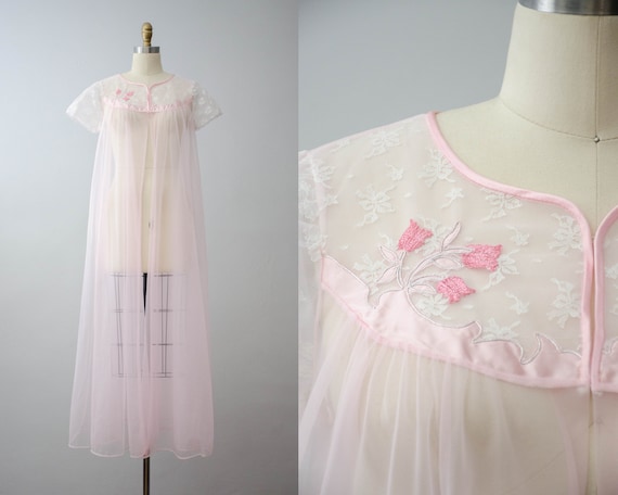 sheer pink robe | pink chiffon robe