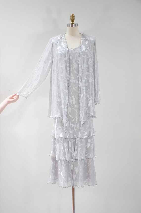 silk bias cut dress | 90s 20s style vintage sheer… - image 8
