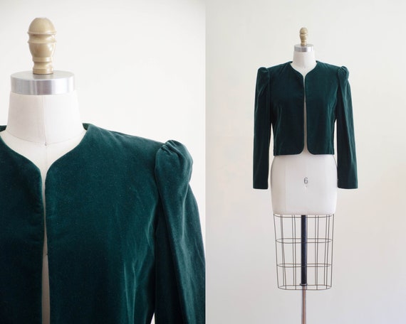 dark green velvet jacket | velvet bolero