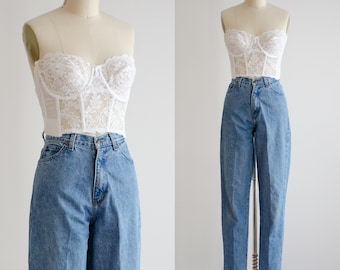 hoch taillierte Jeans 80er 90er Vintage Forenza Tapered Karottenjeans