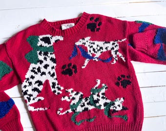 Eddie Bauer Vtg Fair Isle Cottagecore White Ducks Scenic Sweater