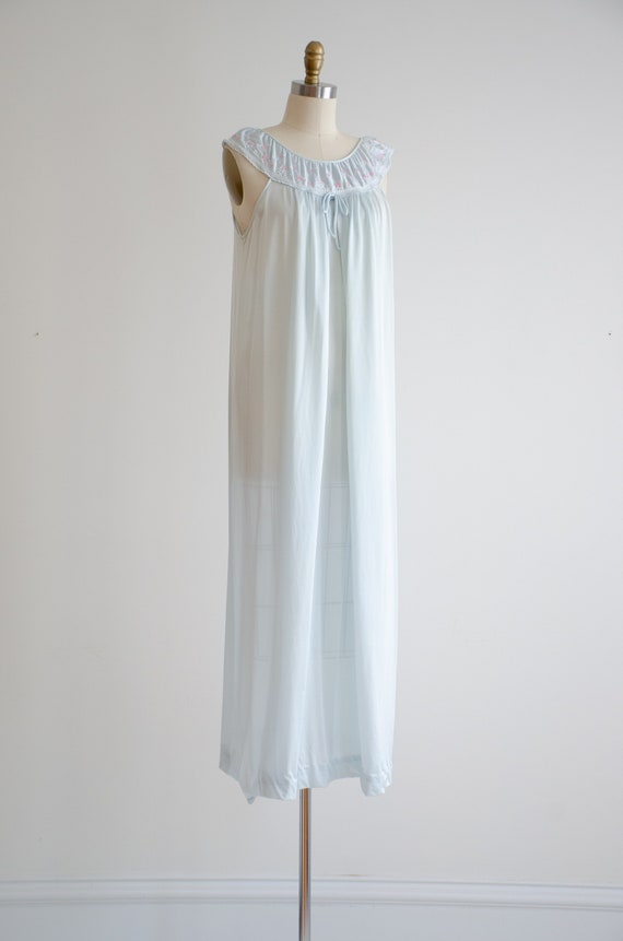 pastel blue nightgown 60s 70s vintage cottagecore… - image 4