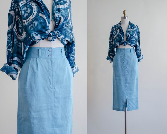 turquoise pencil skirt | long pencil skirt