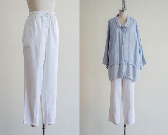 white lounge pants | loose fit lounge pants