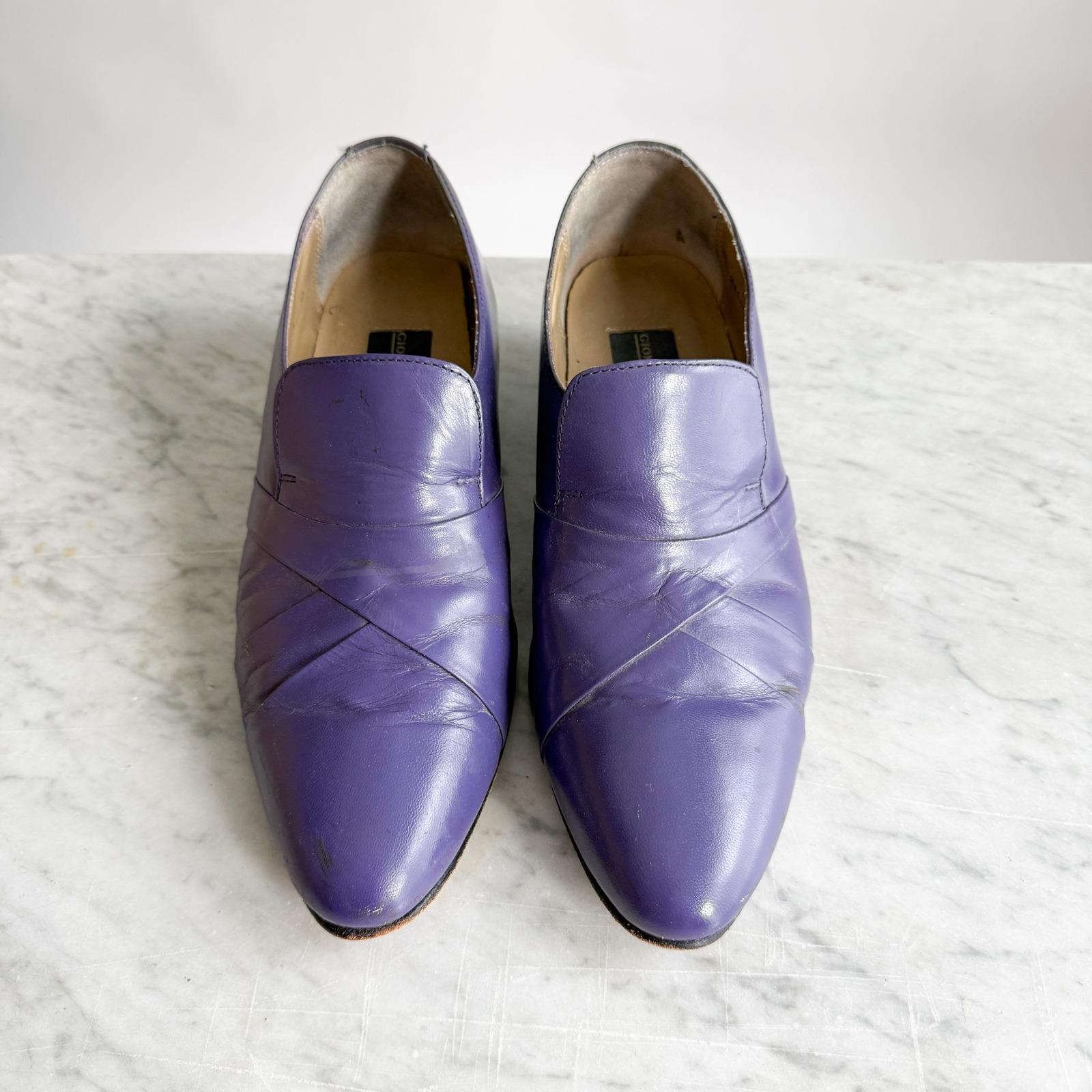 Giorgio Brutini Glittering Purple Men\'s Loafers Giorgio Brutini Purple Leather Heeled Loafers Men main image 2