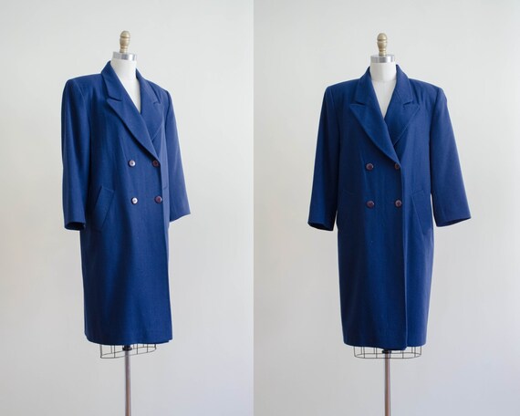 oversized wool coat | navy Pendleton coat