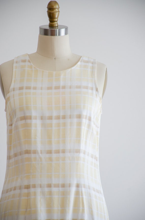 plaid mini dress | 90s y2k vintage pastel yellow … - image 2