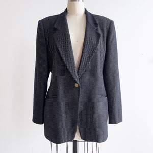 chaqueta de lana azul marino 90s vintage Jones New York blazer de oro azul imagen 2