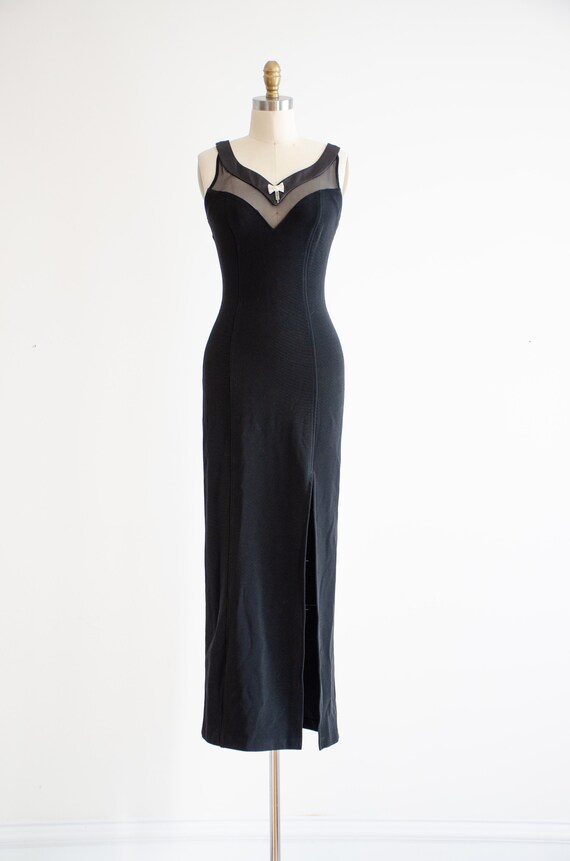 long black dress 90s designer vintage Lillie Rubi… - image 4