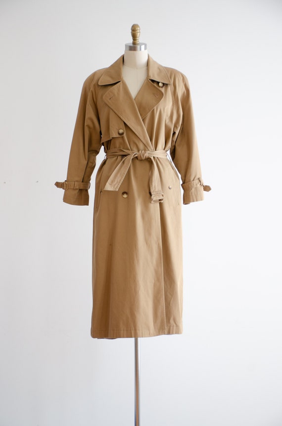 brown trench coat 80s 90s vintage Anne Klein tan … - image 3