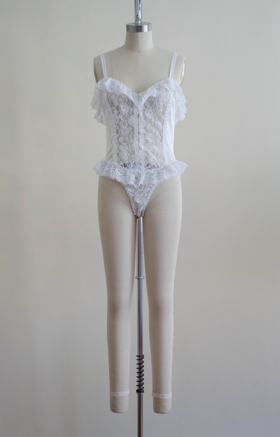 white lace teddy | bridal lingerie | see through … - image 2
