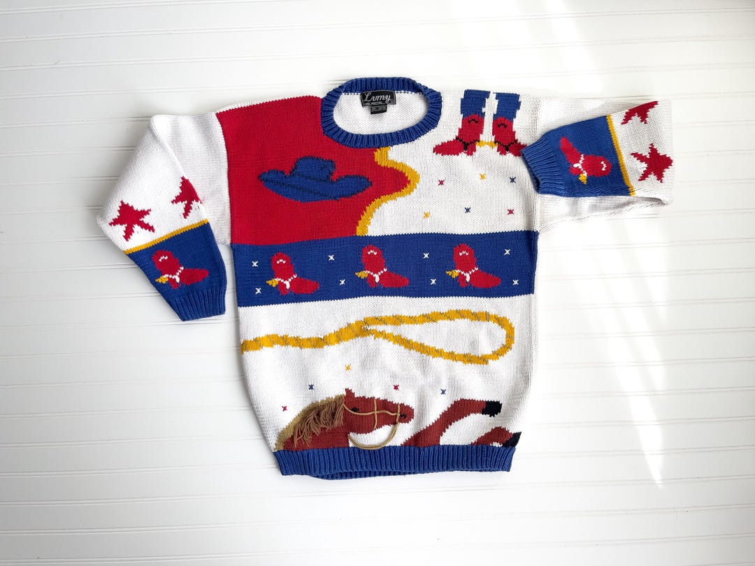 Vintage true 90s cowboys knitted sweater