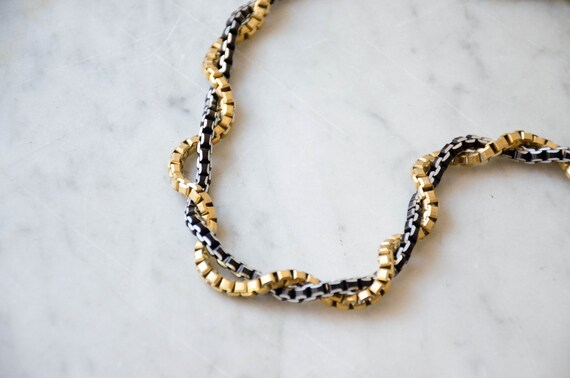 layered chain necklace | twisted box chain neckla… - image 3