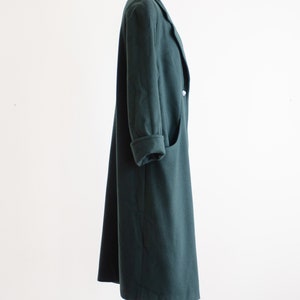 green wool coat 80s 90s plus size vintage forest green minimalist long wool coat image 6