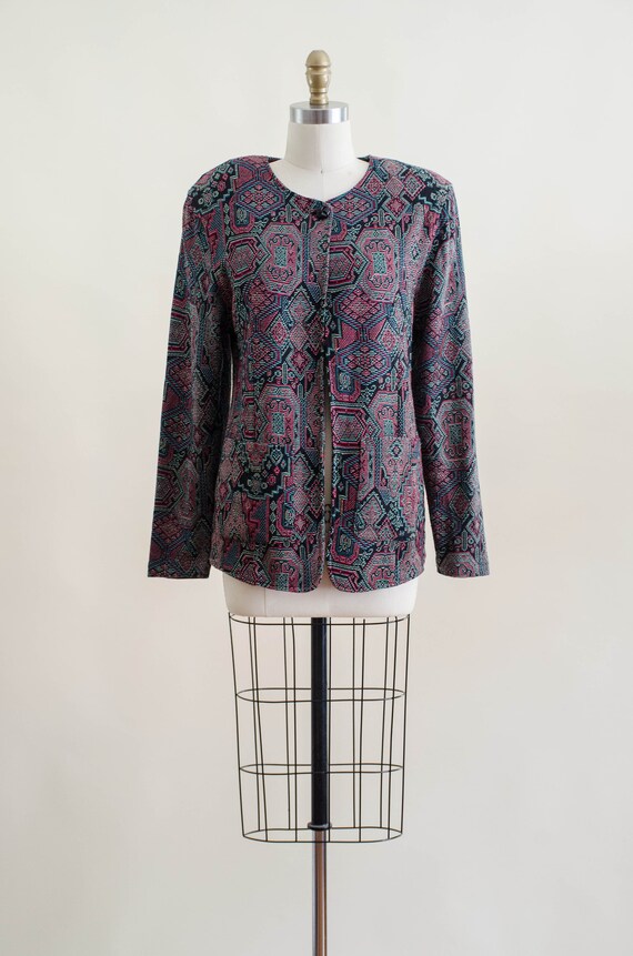 kilim jacket | 80s vintage kilim style southweste… - image 3