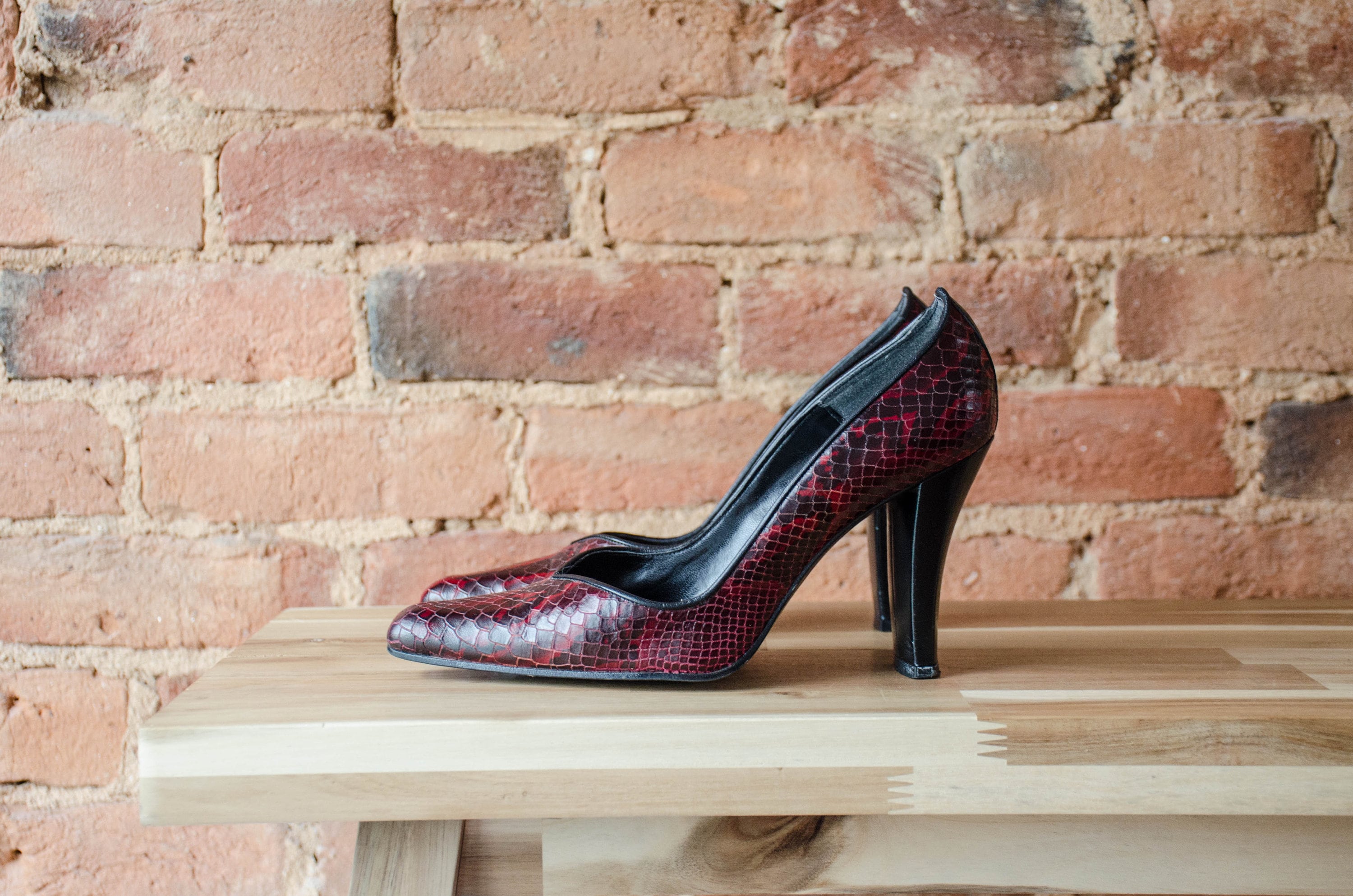 Red High Heels 90s Y2k Vintage Sergio Zelcer Burgundy Snakeskin Pointed Toe Extra High Heel Pumps Size 8.5 Etsy