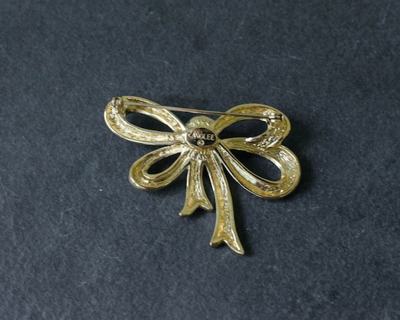 Vintage Jewelry Gold Bow Pin Gold Bow Brooch Carolee Brooch Etsy