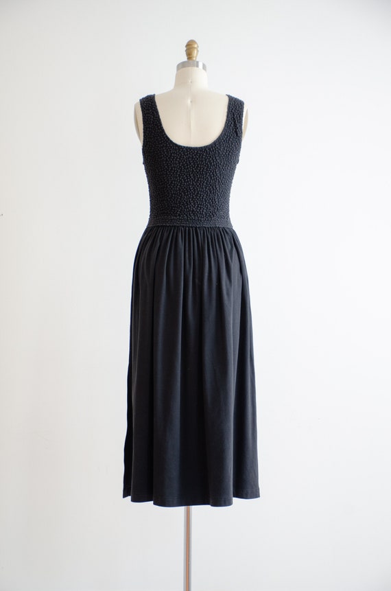 black midi dress 80s 90s vintage rhinestone studd… - image 5