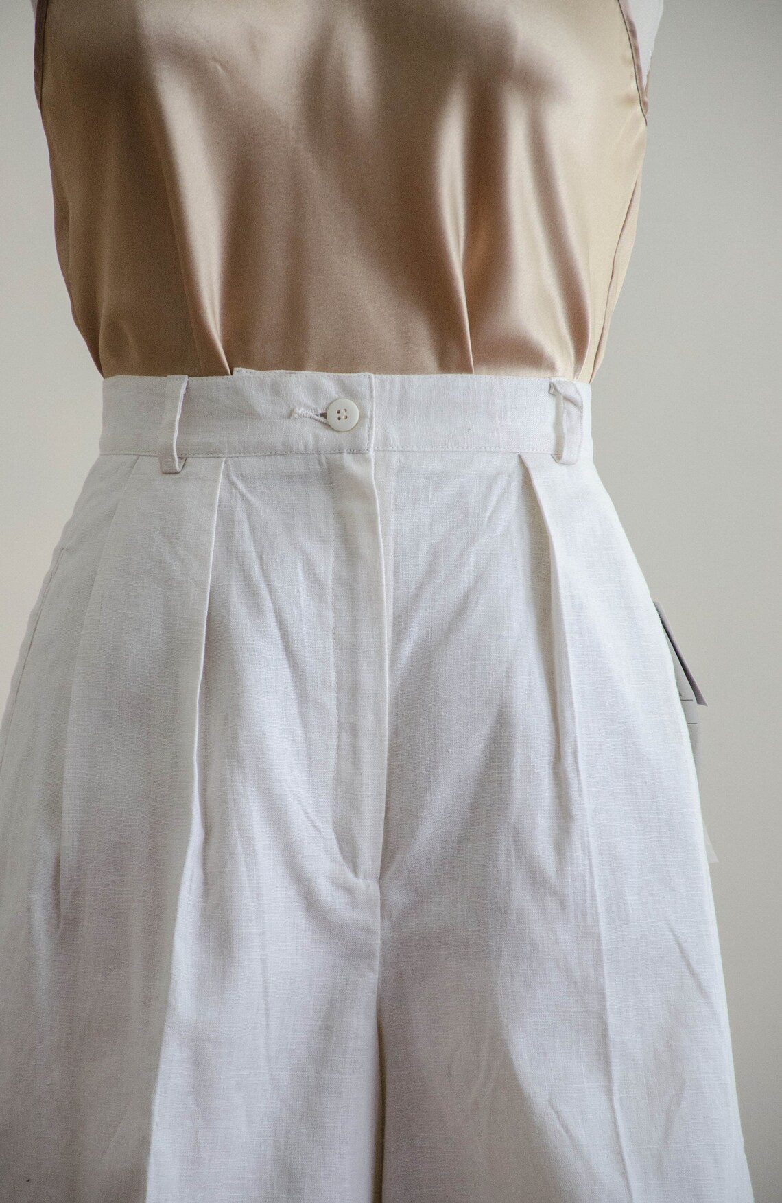 White linen shorts suit vintage shorts and blazer set high Etsy