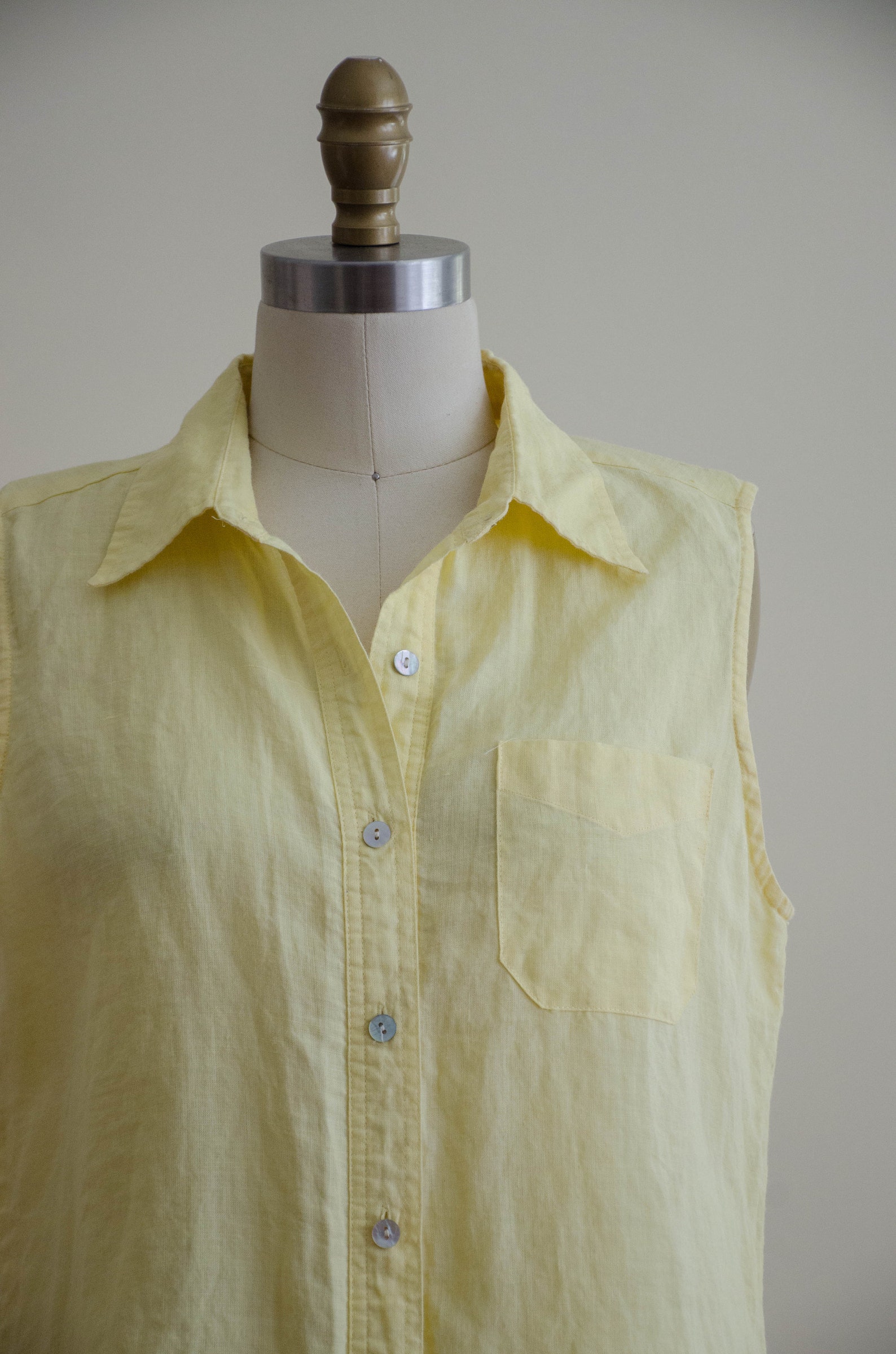 Sleeveless yellow blouse yellow linen blouse Etsy