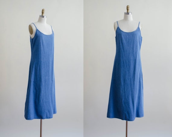 spaghetti strap dress | denim midi dress