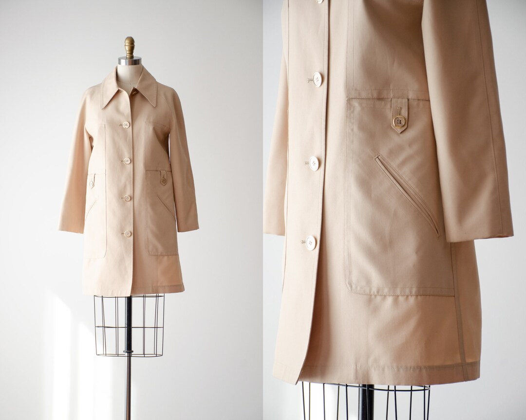 Beige Rain Jacket 70s Vintage Misty Harbor Beige Tan Khaki Minimalist