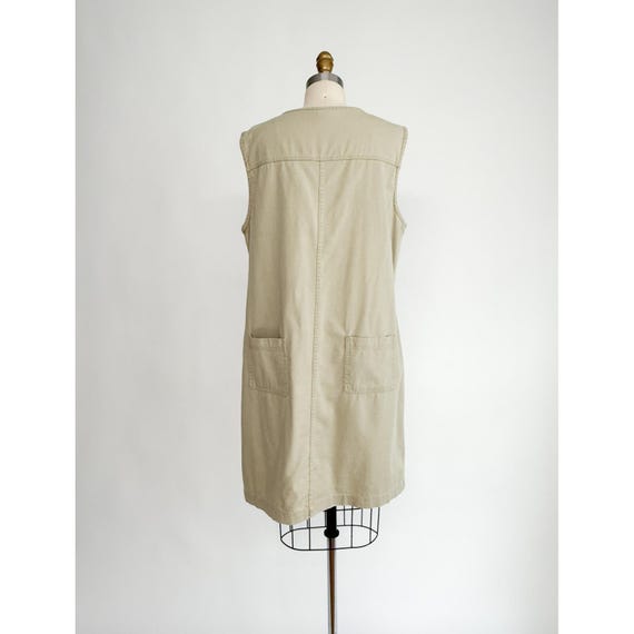Crossroads 90s vtg beige cotton pinafore overall dress size L Crossroads 90s vtg beige cotton pinafore overall dress size L
