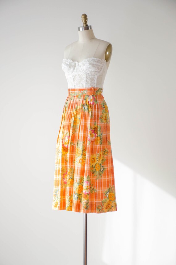 cute cottagecore skirt | 80s 90s vintage orange y… - image 5