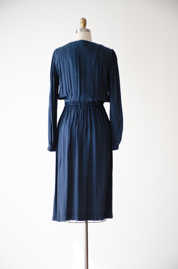 cute cottagecore dress | 70s vintage navy blue po… - image 6