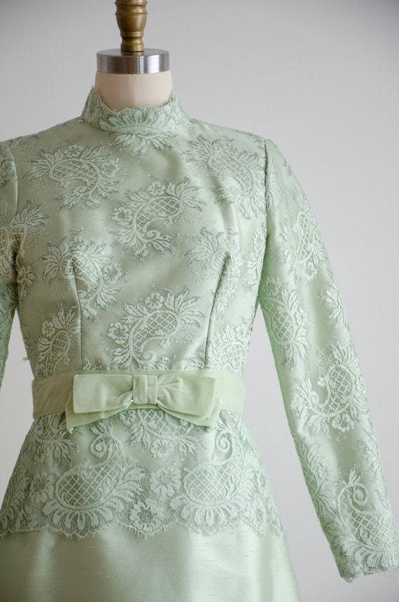 pastel green midi dress Lace & Beads - Eyelet Corset - Women - Polyester - 8 US __color_filter:Gold main image 0