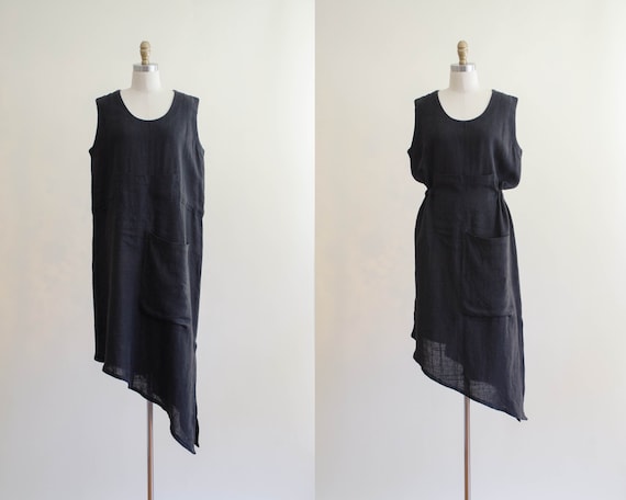 black linen dress | oversized linen dress | Marc A