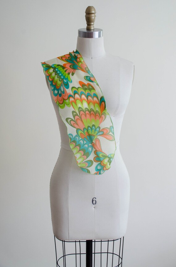 psychedelic scarf | 1970s neck scarf - image 3