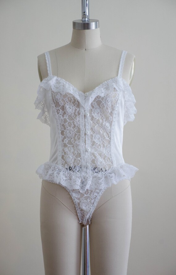 white lace teddy | bridal lingerie | see through … - image 3