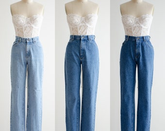straight leg jeans 90s vintage Lee high waisted relaxed fit mom jeans