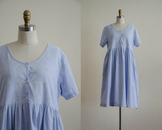 blue oversized dress | blue midi dress