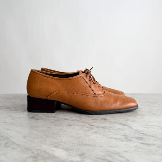 Easy Spirit Shoes 90s Vtg Brown Leather Lace up Oxfords Size  display picture 2