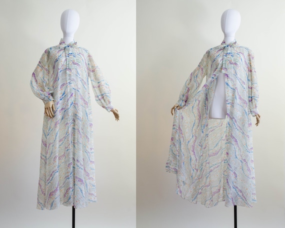 sheer floral robe | full length robe