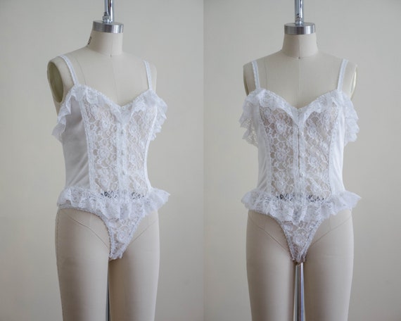 white lace teddy | bridal lingerie | see through … - image 1