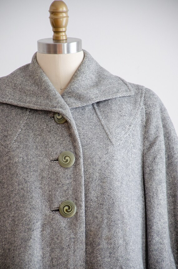 Gray Wool Coat 40s 50s Vintage Striped Swing Coat Etsy UK