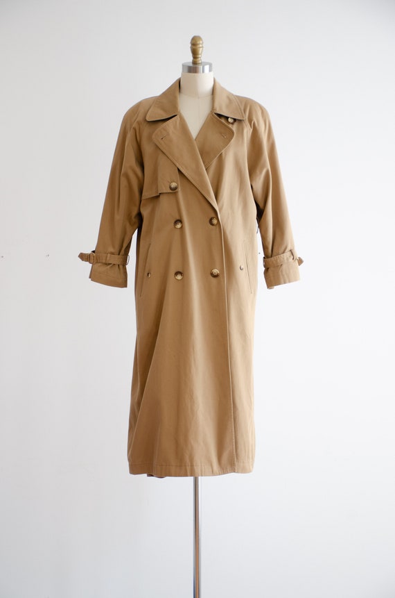 brown trench coat 80s 90s vintage Anne Klein tan … - image 2
