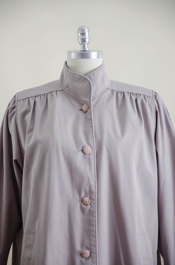 gray lavender coat | 70s 80s plus size vintage Fl… - image 4